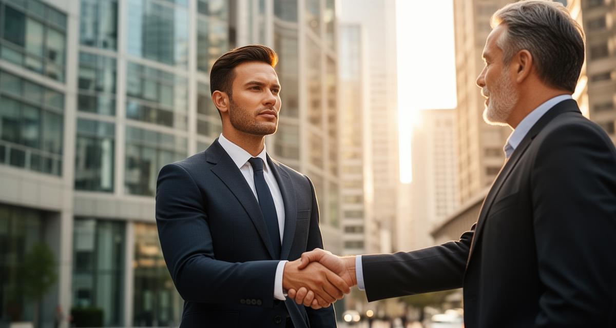 Motivated sales professional closing a deal with a business owner