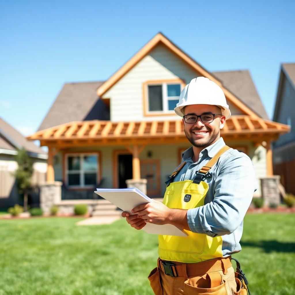 Professional contractor at a residential job site