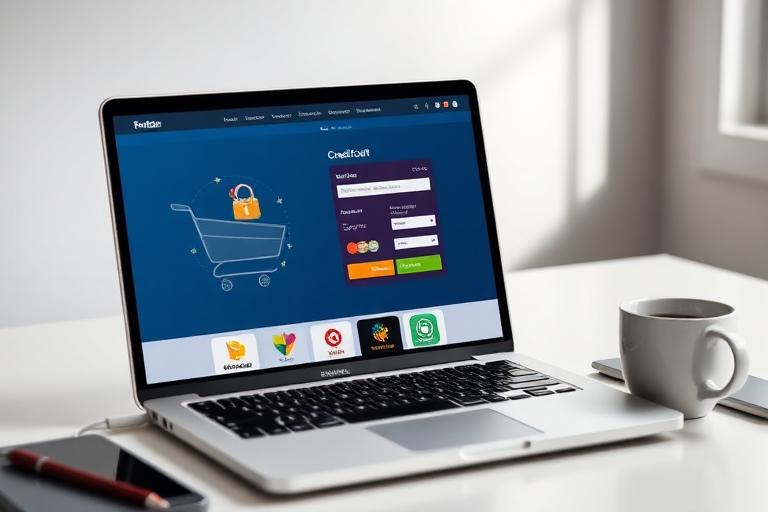 Ecommerce checkout page on a laptop
