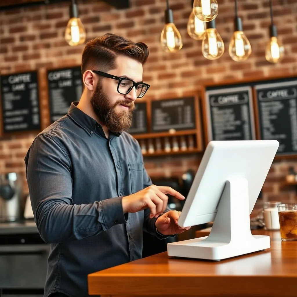Restaurant manager using POS and management software