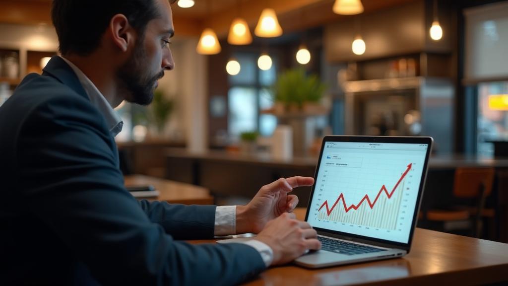 Business owner reviewing profit margin improvements