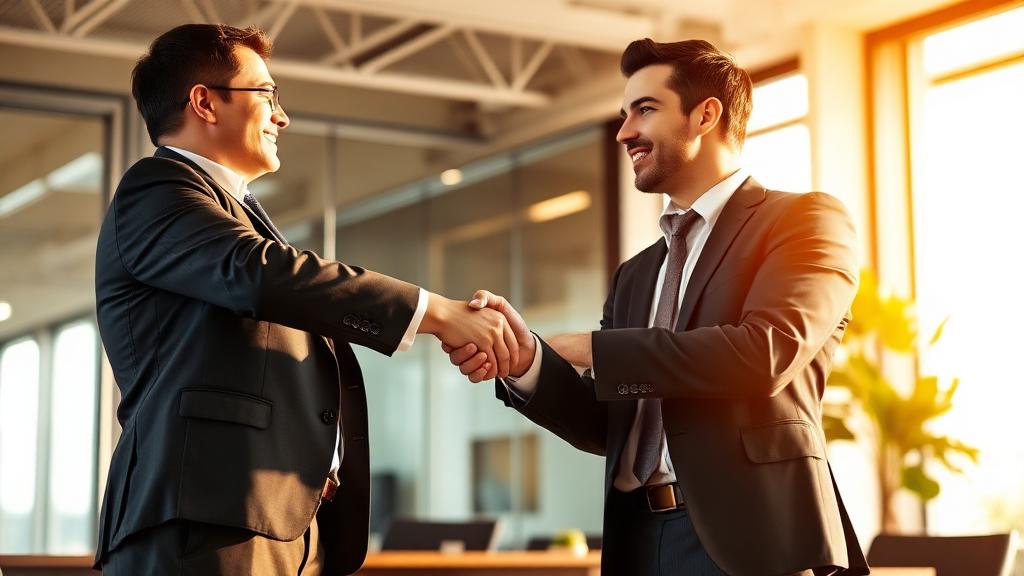 Long-term business partnership handshake